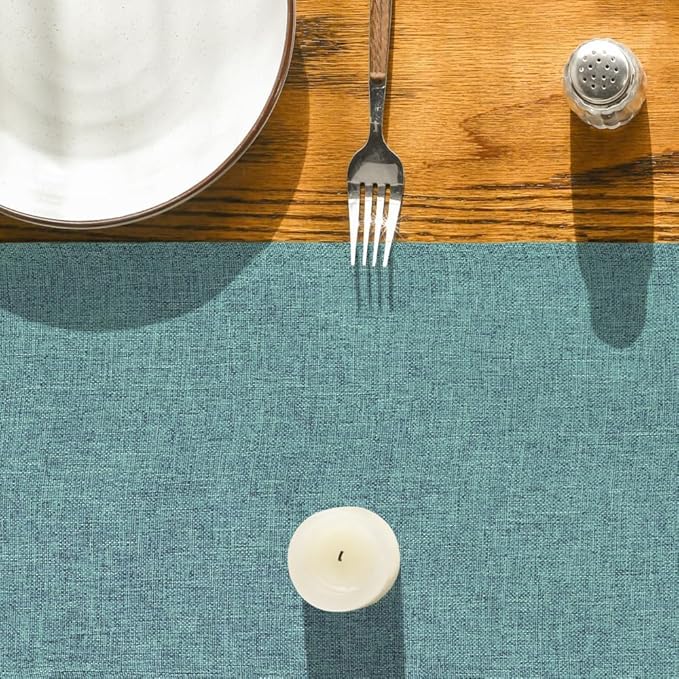 Artoid Mode Turquoise Aqua Table Runner, Seasonal Summer Washable Kitchen Dining Table Decoration for Home Party Decor 13x108 Inch