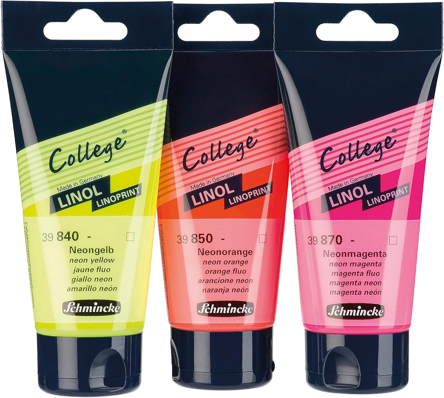 Schmincke - College Linol, Artists' Lino colors, Neon yellow in 75 ml tube, 39840013, low-odour water-based lino printing ink, lightfast, even print