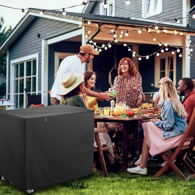 Outdoor Dining Cart Cover,Outdoor Prep Table Cover with Split Zipper,40"x24"x32" Waterproof,for Royal Gourmet Double-Shelf Dining Cart Table