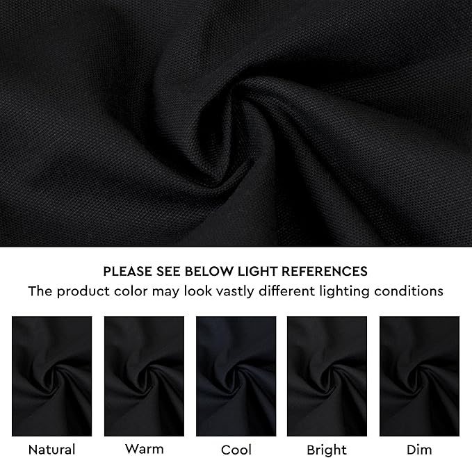 Encasa XO Table Runner 13"x48" Long | Cotton Canvas Fabric | Jet Black Solid Color | Machine Washable & Durable