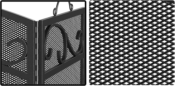 Fire Beauty Fireplace Screen 3 Panel with Handles Wrought Iron 51"(L) x31(H) Spark Guard Cover(Black)