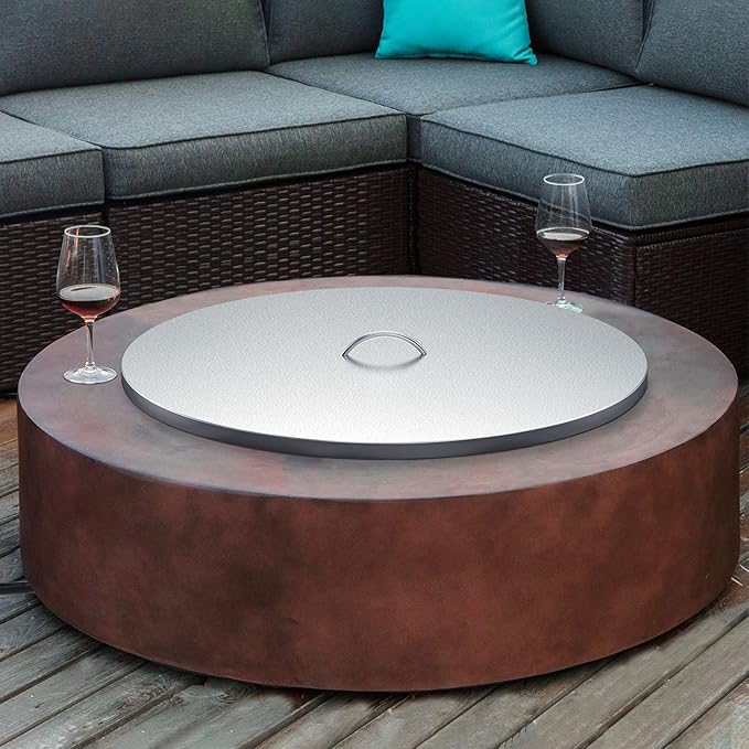 Stanbroil 34-Inch Round Fire Pit Cover - 304 Stainless Steel Fire Pit Lid for Patio Firepit, 31” Drop-in Fire Pit, Heavy-Duty & Rust Resistant Firepit Cover