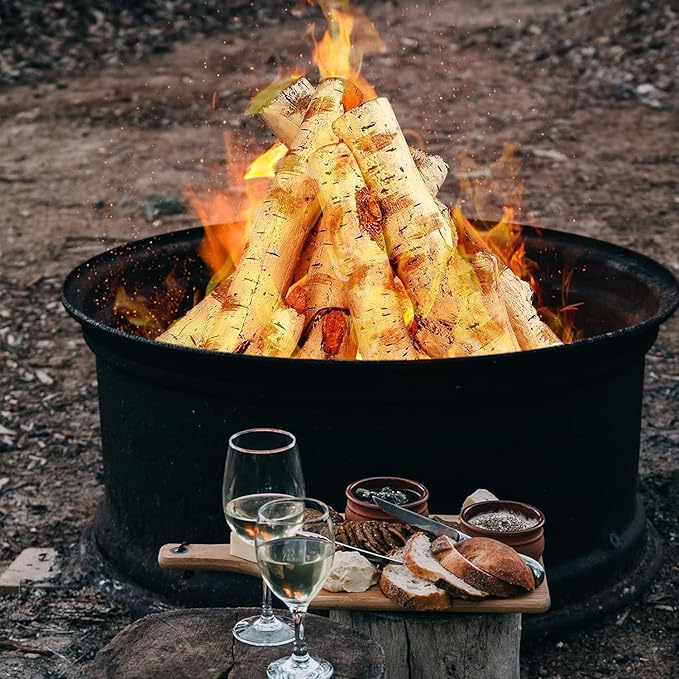 Gas Fireplace Logs, 6pcs Large 26.8" Birch Logs for Gas Fireplace Inserts, Fake Fireplace Logs Fireplace Decor, Gas Logs for Fireplace, Faux Fireplace Logs for All Types of Fireplace, Outdoor Fire Pit