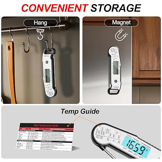 Atogou Professional Food & Meat Thermometer, 1 Sec Instant Read & ±0.5℉ Accuracy, Thermocouple Sensor, IP67 Waterproof Digital Thermometer for Cooking, BBQ, Grill Gifts for Men Him Dad Birthday