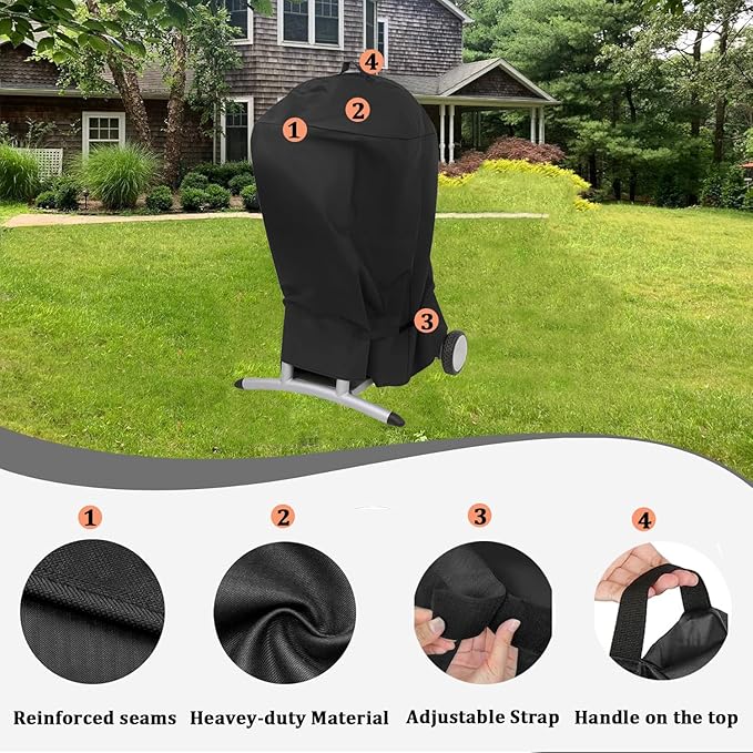 Grill Cover for Charbroil Electric/Gas Patio Bistro, Heavy Duty 600D Waterproof Outdoor Grill Covers for Char Broil Patio Bistro 240 BBQ Grill Accessories