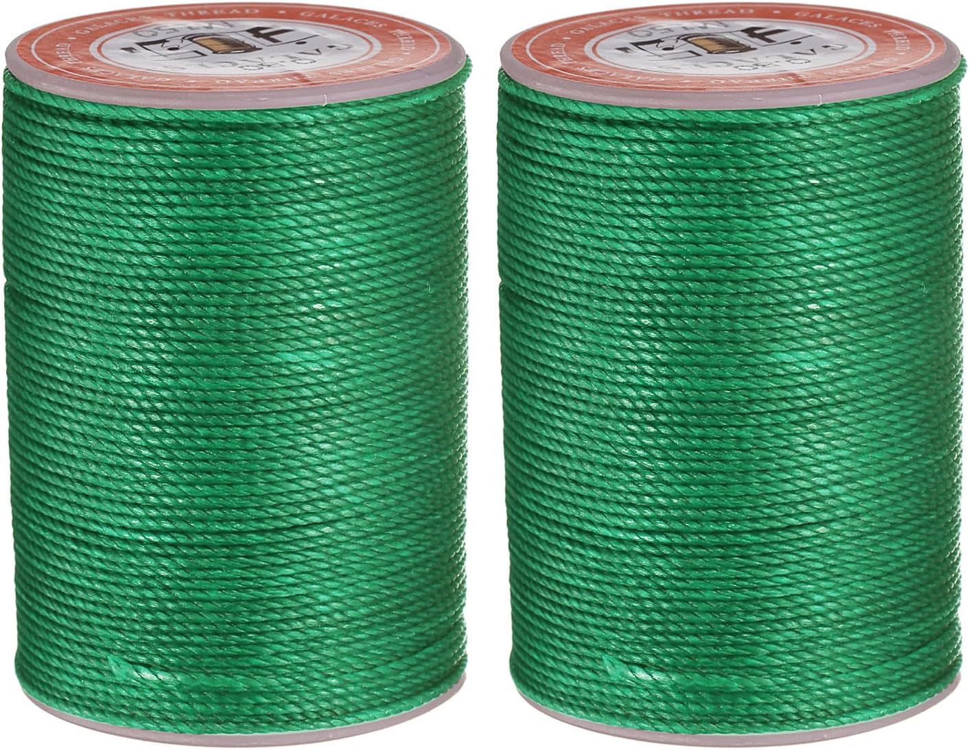 uxcell Round Leather Sewing Waxed Thread, 55m / 60 Yards Polyester Wax String, 0.80mm Wax Stitching Cord for Leather Crafts, Bookbinding, Bracelets Braided, Dark Green, 2pcs