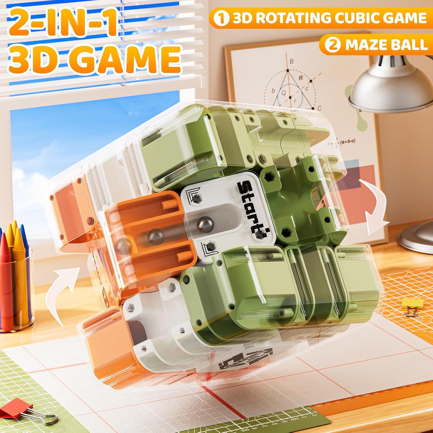 Rubik Race Game, 3D Maze Puzzle Games for Kids 8-12, Color-Match Puzzle Game, Education Sensory Toys Birthday Gift for Adults Kids 8 9+ Year Old Boy