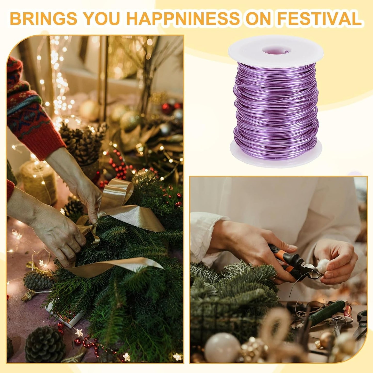 uxcell 12 Gauge / 2mm Anodized Aluminum Wire for Jewelry Craft Making, 102 Feet Bendable Flexible Wire for DIY Home Decor Gardening Sculpture, Light Purple