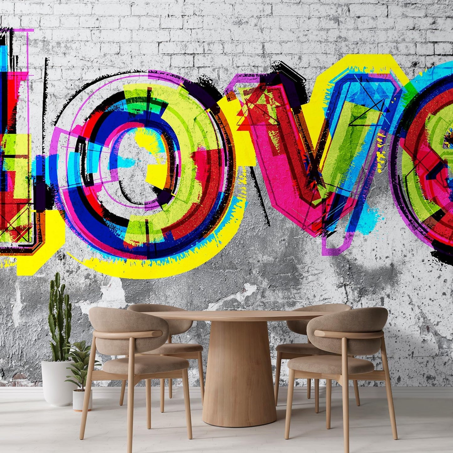 wall26 Wall Sticker/Wall Mural Colorful Graffiti, Not Peel and Stick, Non-Woven Wallpaper Decorative for Bedroom, Living Room,Office - 120x192 inches