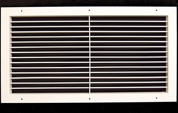 30"w X 8"h Aluminum Adjustable Return/Supply HVAC Air Grille - Full Control Horizontal Airflow Direction - Vent Cover - Wide Front End Overlap - Single Deflection [Outer Dimensions: 31.85"w X 9.85"h]