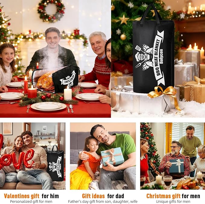 Upgraded BBQ Blanket for Resting Meat - Smoker Accessories Brisket Blanket - Insulated Meat Resting Bag with Wide Mouth for Steak/ Pork Shoulder/ Turkey - Valentines Day Gifts - Birthday Anniversary BBQ Accessories Grilling Gifts for Men Dad Husband(21...