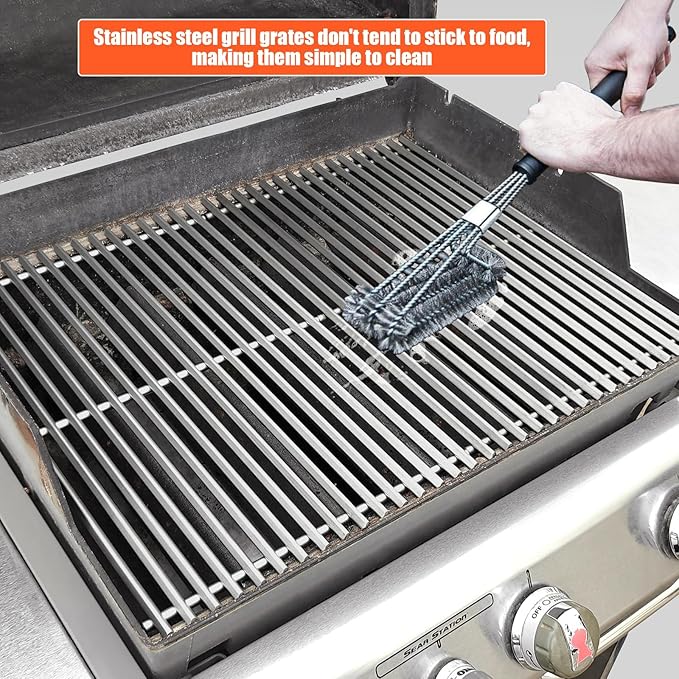 QuliMetal 19.5" 9.5MM Grill Grates for Weber Genesis 300 Series (2007-2016), Genesis E310 E320 E330 S310 S320 S330 Grills, 304 Stainless Steel Replacement Parts for Weber 7528 7524