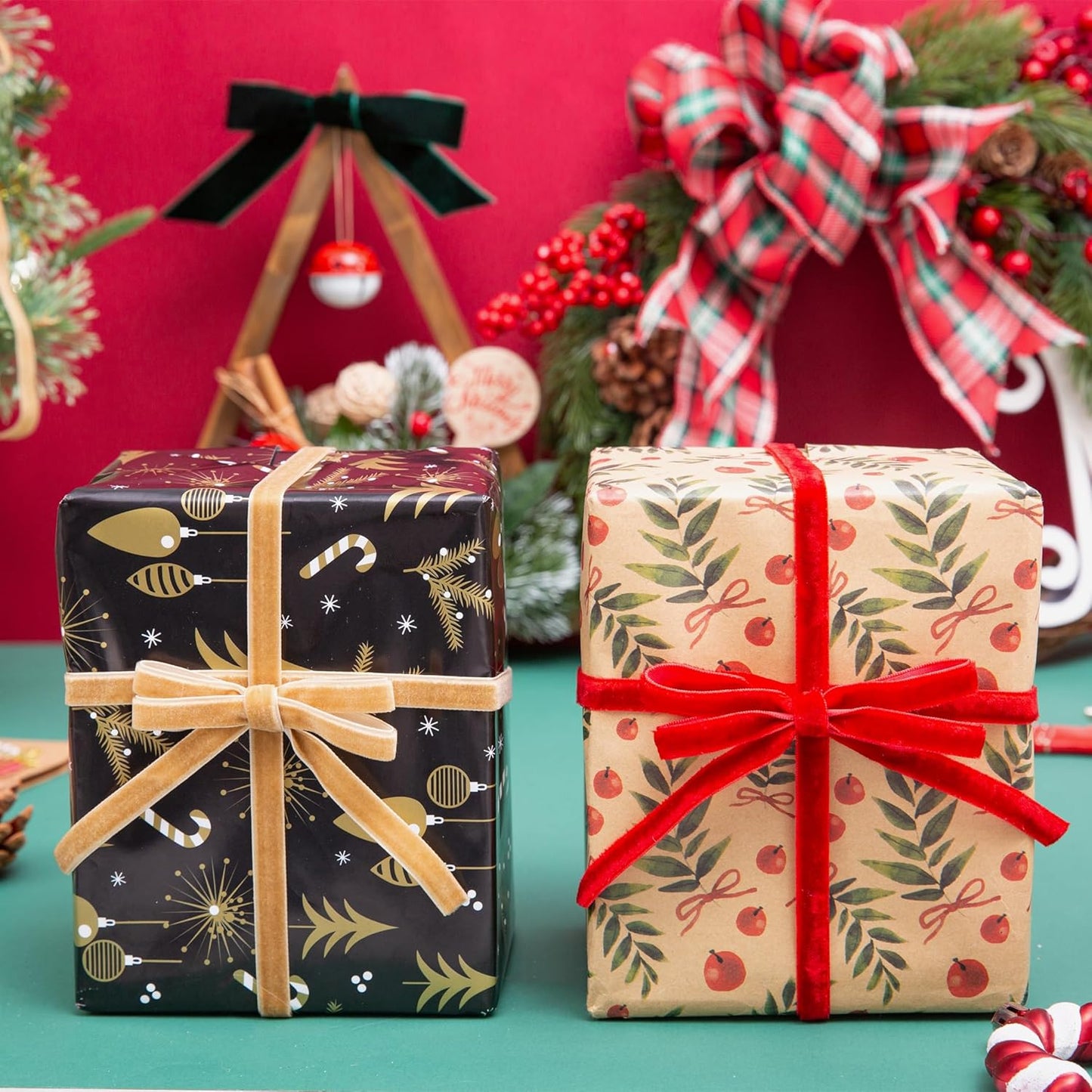 Vintage Red Velvet Ribbon, 3/8 Inch X 25Yd