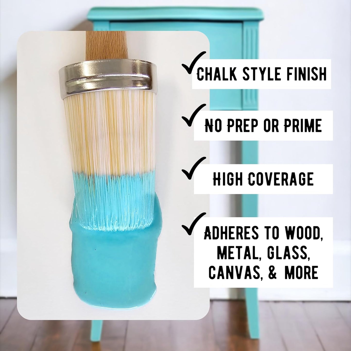 Daydream Apothecary Premium Chalk Style Paint for Furniture, Home Décor, Wood, DIY Interior Projects, Quick Dry, No Prep or Prime Needed, Matte Aqua - 8oz