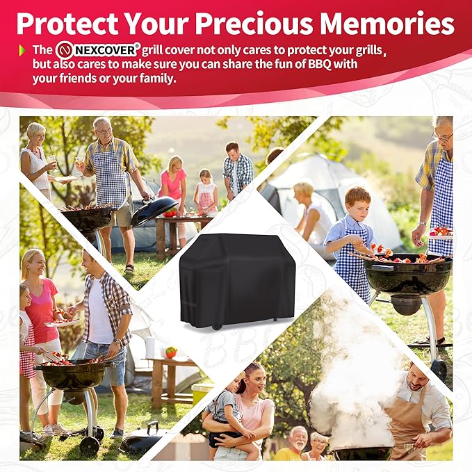 NEXCOVER 58 Inch Heavy Duty Waterproof BBQ Cover for Weber Genesis II, II LX & 300 Series Gas Grills, Weather & Fade Resistant, Black