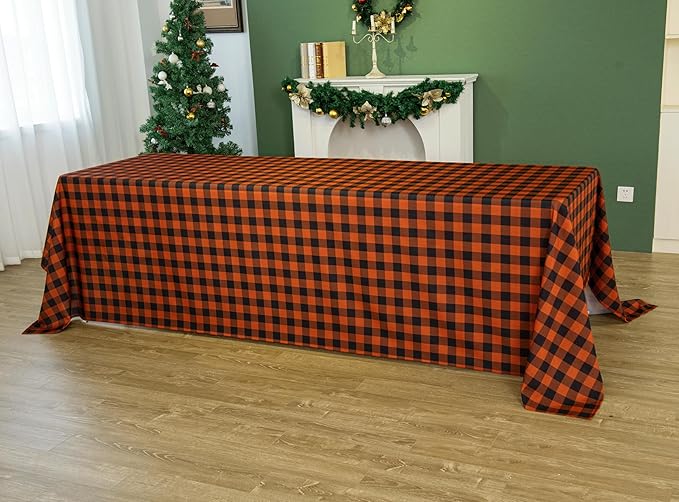 Classic Gingham Buffalo Tablecloth Fabric - Oblong 90x132 Inch Water Proof Checkered Table Cloth for Indoor Outdoor - Table Cover for Birthday, Picnics, BBQs, and Parties