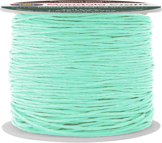 Mandala Crafts 0.5mm 109 Yards Aqua Cotton Waxed Cord for Jewelry Making Bracelet Cord Waxed String - Beading String Thread Jewelry Cords for Necklaces String