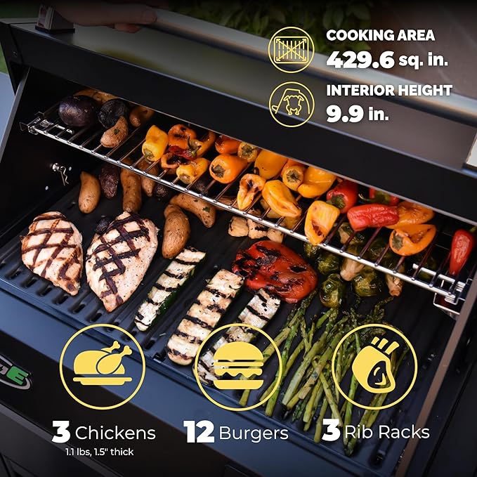 Turbo E XL Electric Grill, 1700W Infrared, Warming Rack and Probe, Apartment Friendly