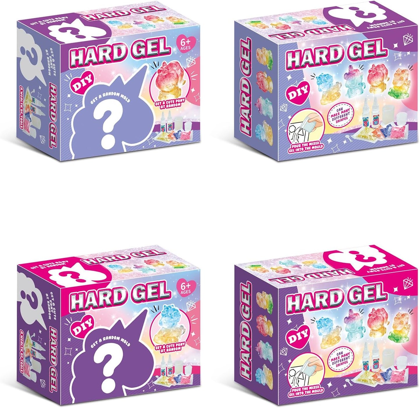 ULIONTAC Hard Gel DIY Unicorn Shaped - Blind Box Epoxy Resin Kit Plastic Molding Decoration Shining Powder