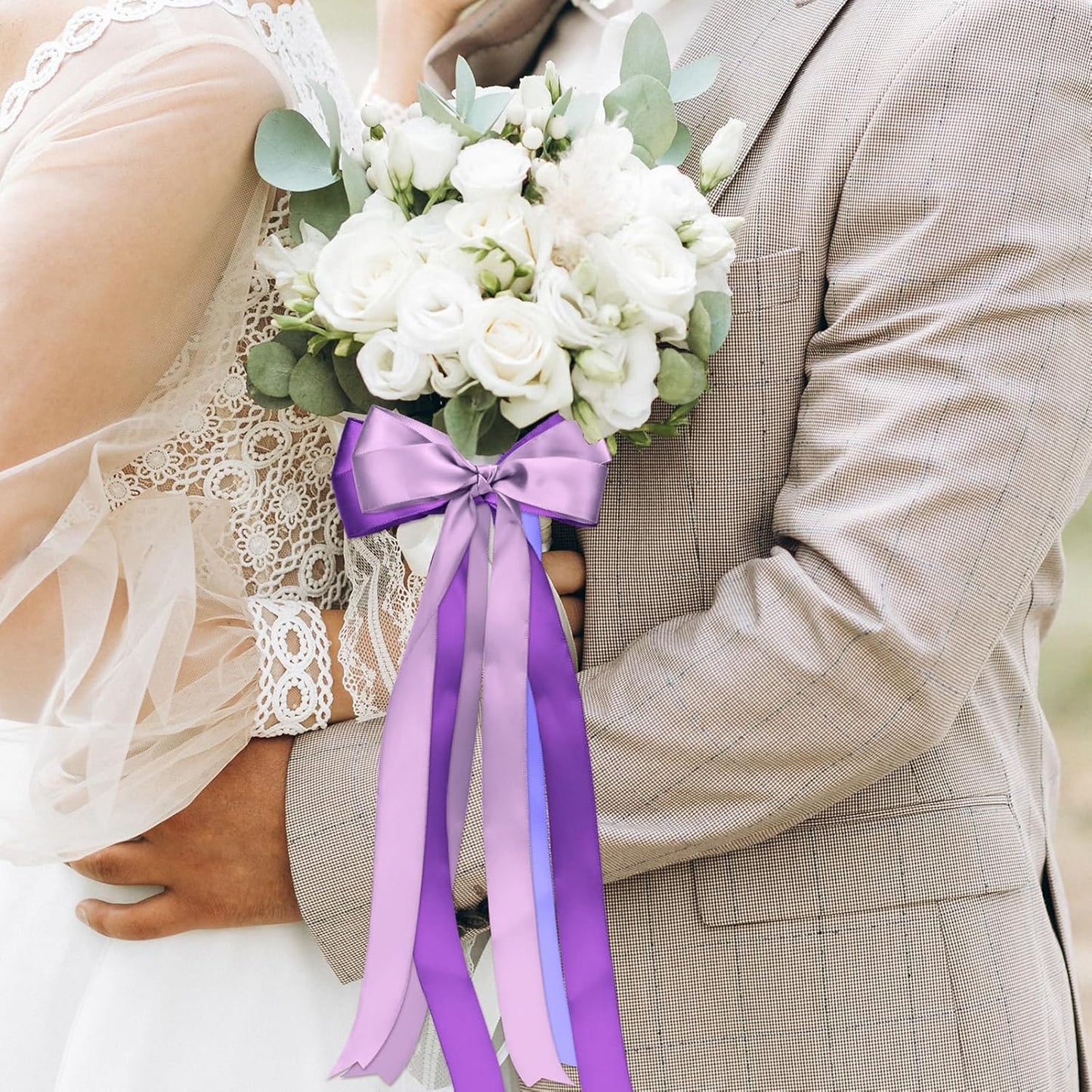 1-1/2 Inch Purple Satin Ribbons for Crafts, 6 Rolls Single-Faced Purple Assorted Ribbons for Gift Wrapping Flower Bouquet Wedding Invitations Bridal Shower Hair Bows Garland Party Decor