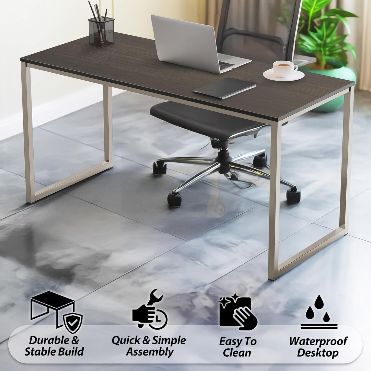 SHW Mission 32-Inch Home Office Computer Desk, Espresso