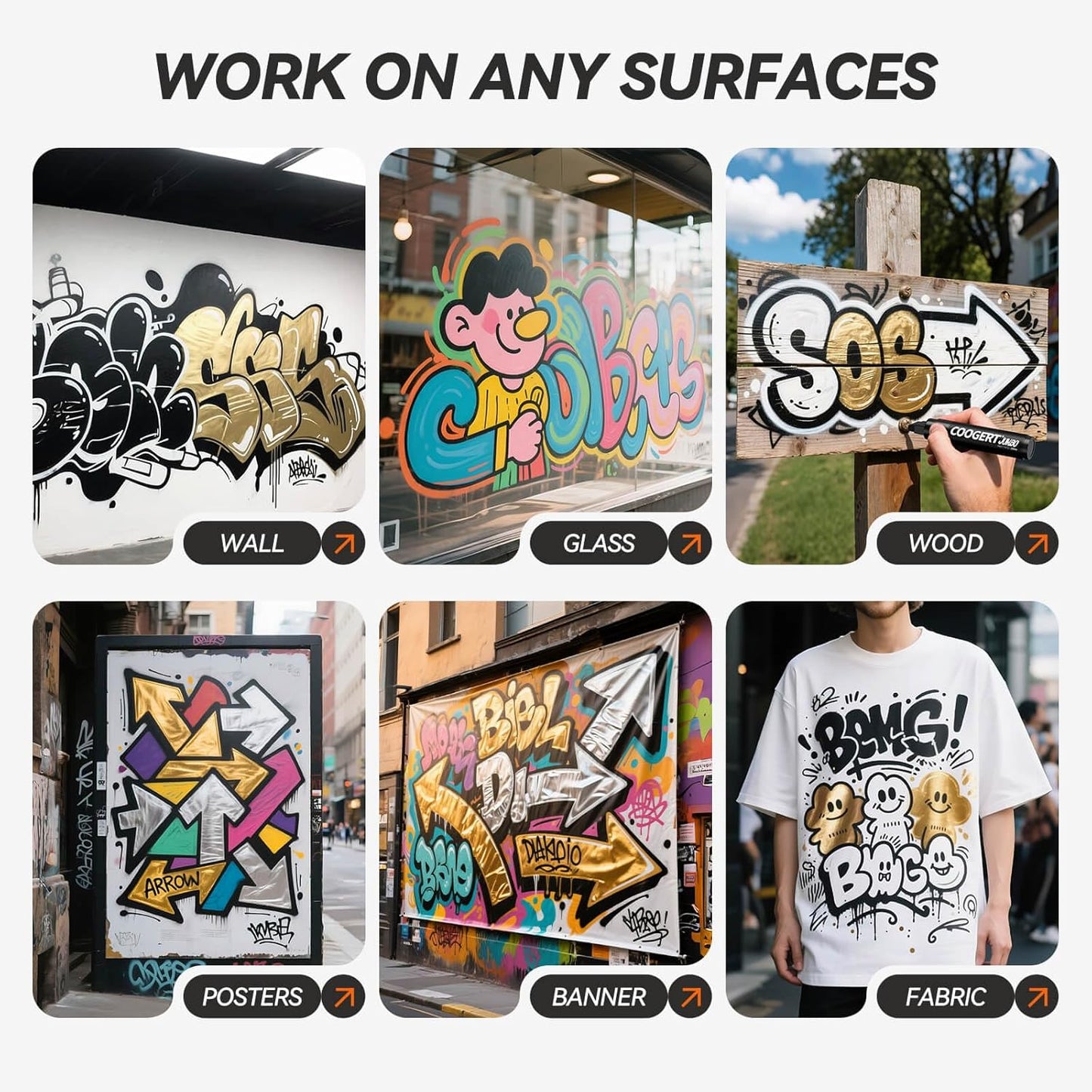 3Pcs Black Jumbo Poster Markers, 15MM Thick Permanent Acrylic Graffiti Markers, Wide Tip Paint Marker for Canvas, Posters Board, Fabric, Window, Glass, Wood, Teachers,Banner painting supplie