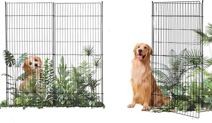 15 Panels No Dig Decorative Outdoor Garden Fence for Yard, Garden Animal Barrier Fencing,Rustproof Metal Edging Fence Border for Dog, Rabbits-48 in(H) X 314.76 in(L)