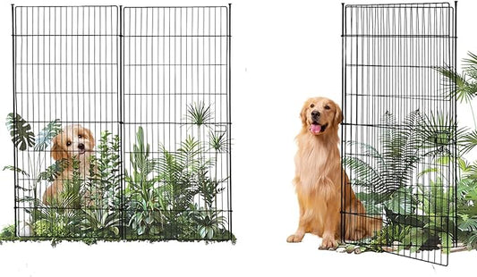 15 Panels No Dig Decorative Outdoor Garden Fence for Yard, Garden Animal Barrier Fencing,Rustproof Metal Edging Fence Border for Dog, Rabbits-48 in(H) X 314.76 in(L)