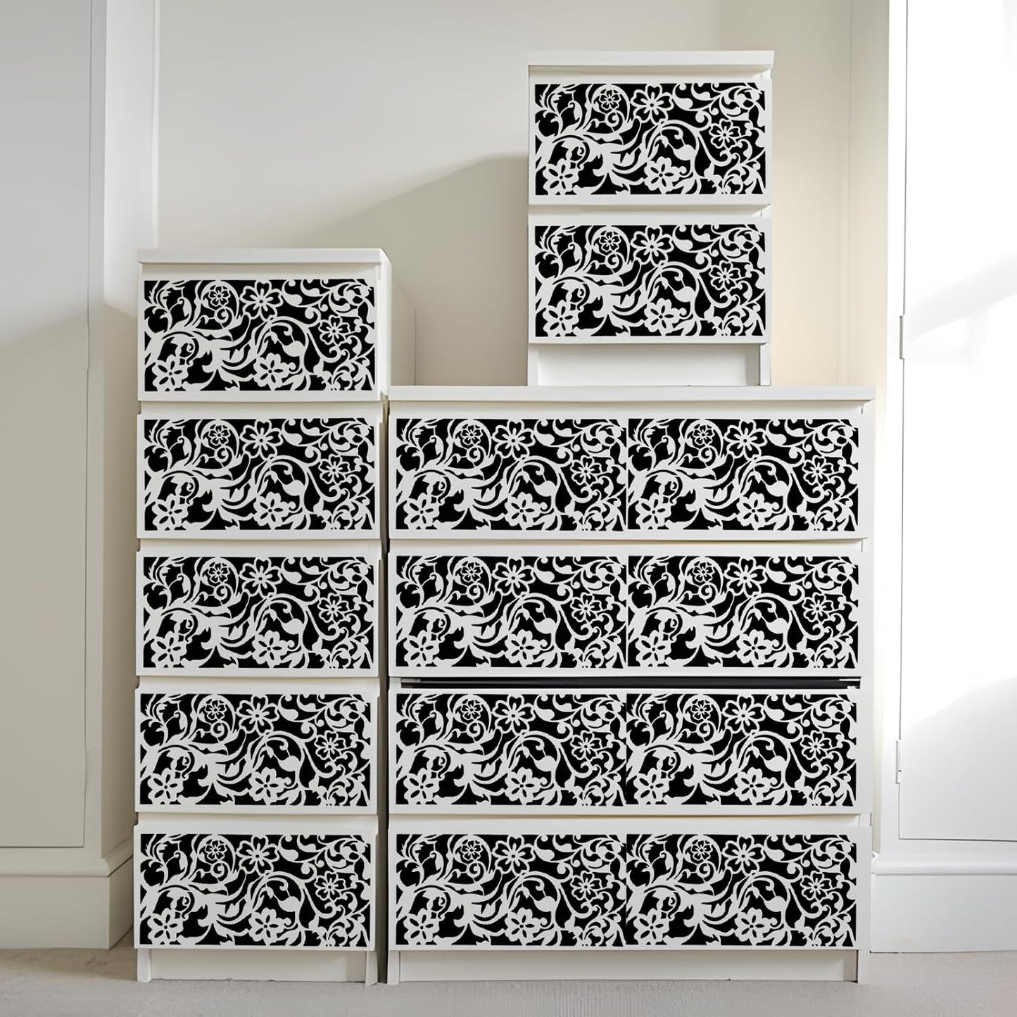 8x4 Inch Texture Stencils for Painting – 18pcs Reusable Background Templates for Wood, Canvas, Furniture, Scrapbooking & Card Making