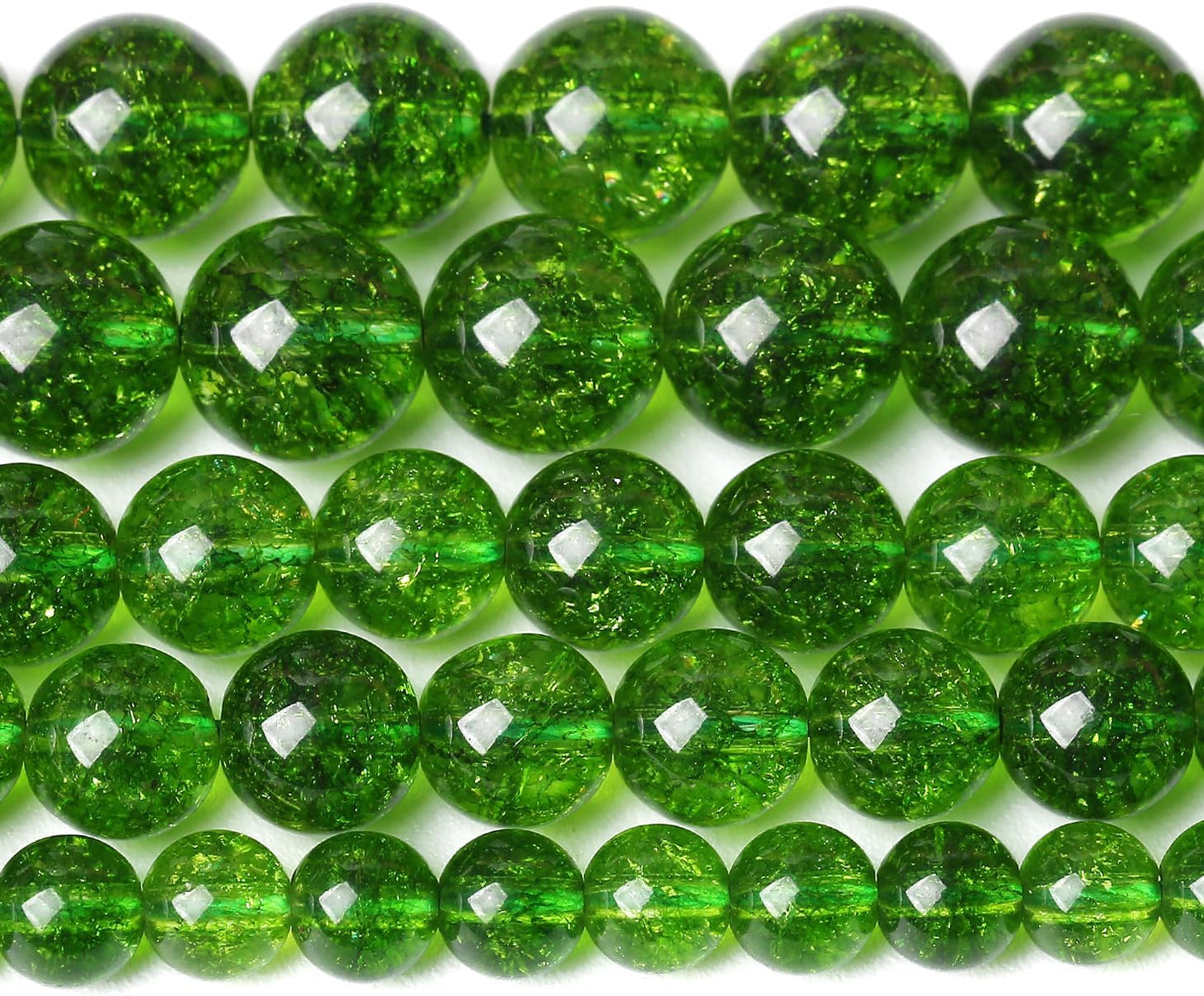 12MM Green Peridot Crystal Quartz Beads Natural Gemstone Beads Round Loose Beads for Jewelry and Bracelets Making 320pcs 15