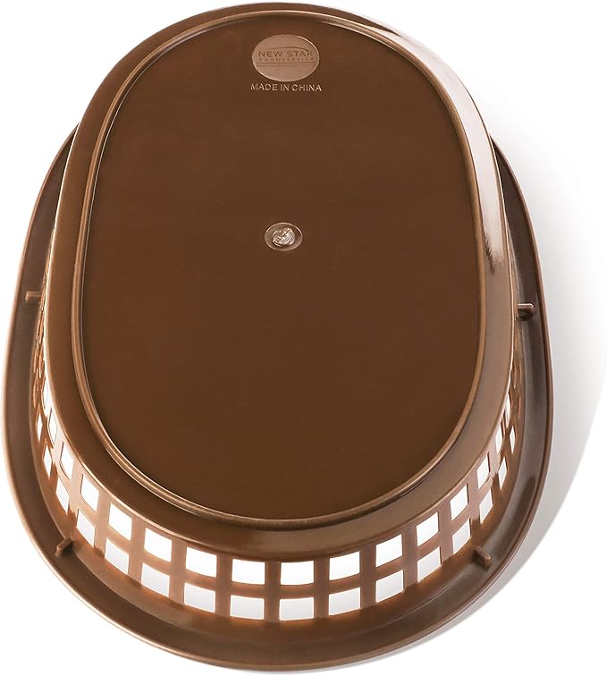 New Star Foodservice 44003 Fast Food Baskets, 10.5 x 7 Inch, Set of 12, Brown