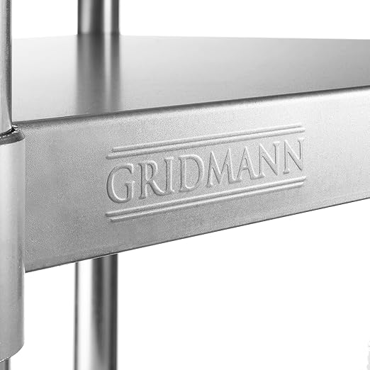GRIDMANN Stainless Steel Work Table 12 x 30 Inches, NSF Commercial Kitchen Prep Table with Under Shelf for Restaurant and Home