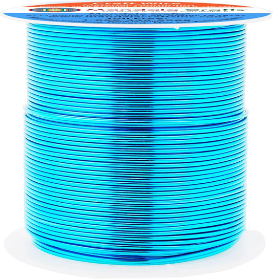 Mandala Crafts 20 Gauge Anodized Aluminum Craft Wire for Jewelry Making - 100 FT Colored Flexible Turquoise Wire - Bendable for Bonsai Armature Crafting Sculpting