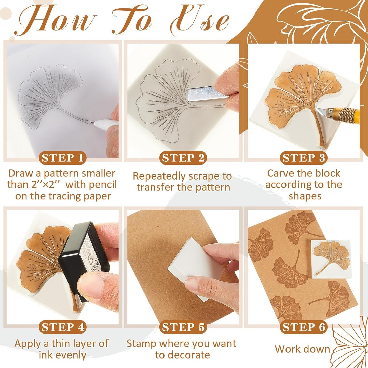 Frienda 24 Pcs 2" X 2" Rubber Carving Blocks Linoleum Blocks for Printmaking, Stamp Making, DIY Crafting, Scrapbook, Painting, Soft and Easy to Carve (White)