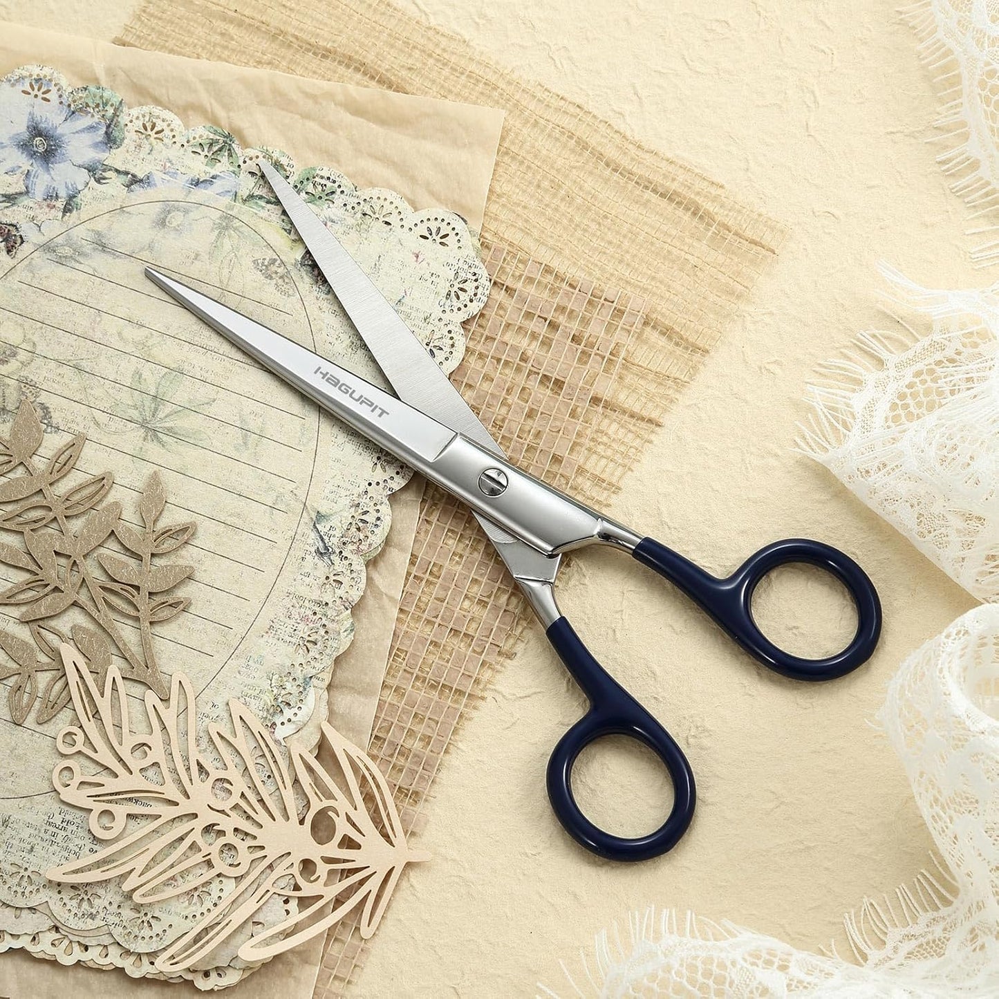 Sharp Precision Embroidery Scissors - 7" Professional Stainless Steel Pointed Tip Detail Thread Shears for Home Office Dressmakers Stitchwork Needlework DIY Crafting Fabric Sewing General Use