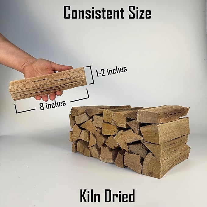 Pizza Oven Wood Kiln Dried Mini Split Cherry 8" inch Long Pizza Wood for Cooking, Grilling or Smoking 1,248 cu. in. of Cherry Wood for Mini Wood Stove Cooking Wood, Smoking Wood