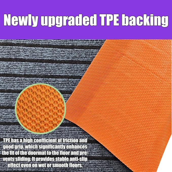 Antenat 2-Pack Door Mat,Low Profile Indoor Outdoor Entryway Mats, Durable Floor Mats for Shoe,Front Door, Home,Patio, Camping, 19.7x39inches, 2-Pack Gray