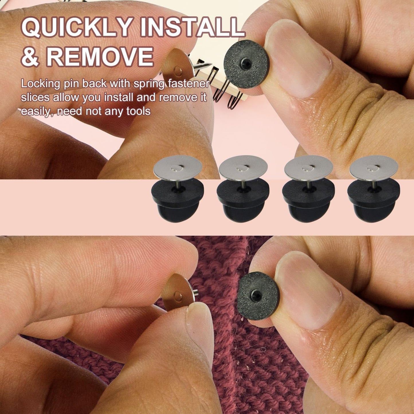 60 Pairs Rubber Pin Backs, 9mm×10mm Butterfly Clutch Backings, Craft Making Blank Pins Holder & Tie Tacks Keepers for Lapel Enamel Pins (60)