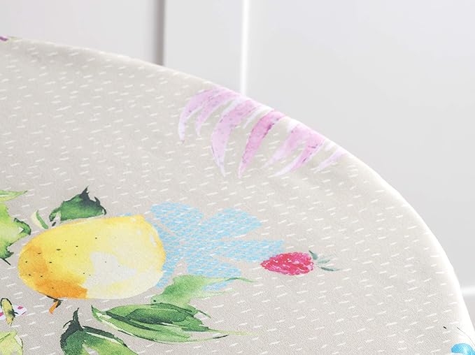 Maison d' Hermine Table Cloth Round Table 100% Cotton 63 Inches Tablecloth Reusable Decorative Everyday Use for Dining Room, Farmhouse, Home Party, Festive & Wedding Spring Summer - Jardin D'Ete - Fog