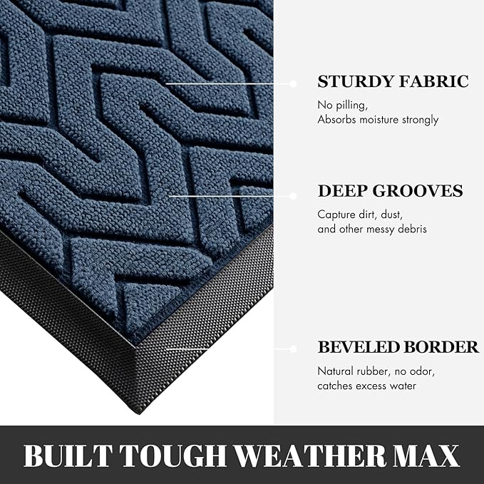 Yimobra 72x24 Indoor Outdoor Runner Rug, Heavy-Duty Entrance Mat for High Traffic Areas, Commercial Grade Welcome Door Mat, Easy Clean Blue