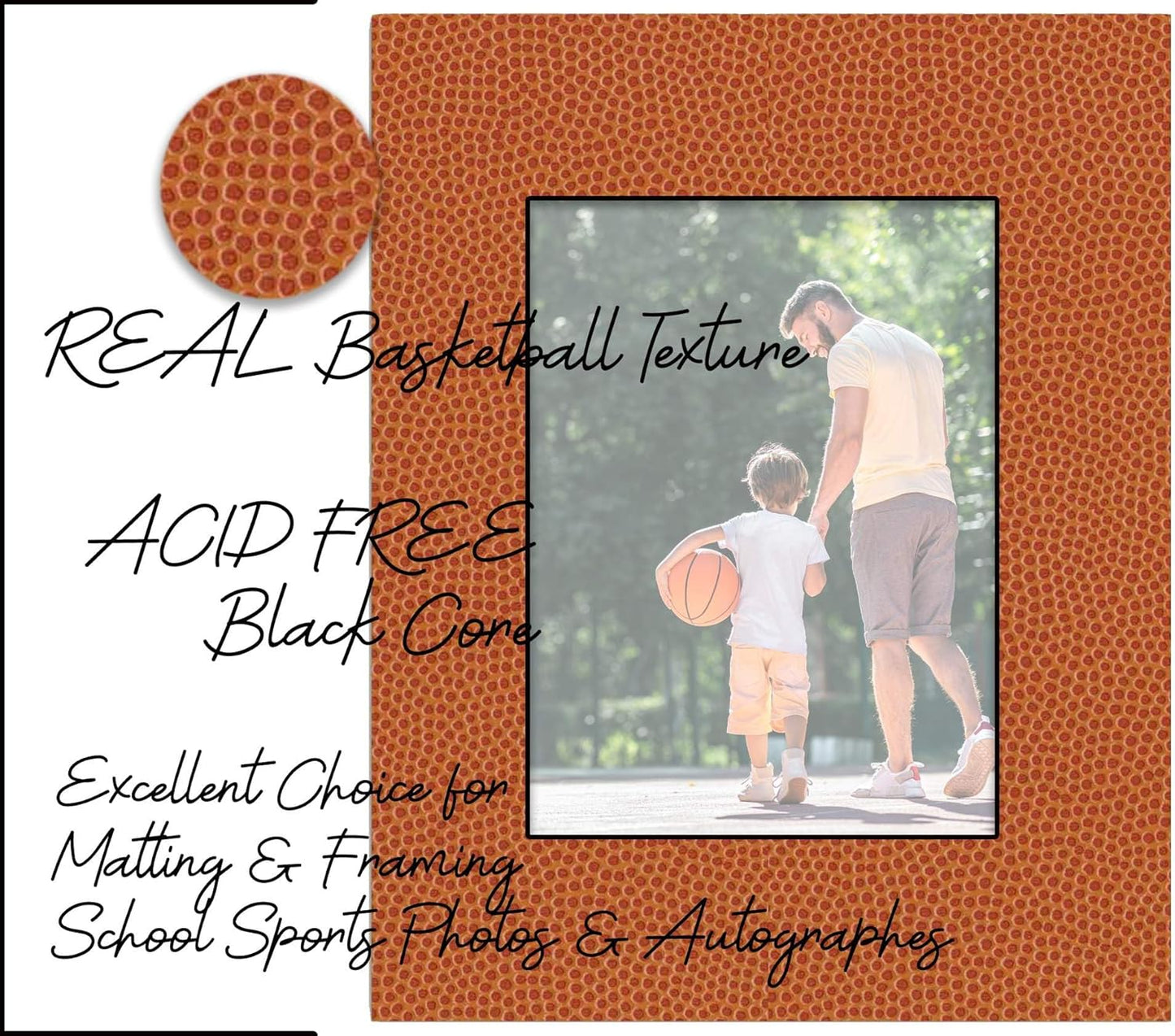 11x14 Mat Bevel Cut for 8.5x11 Photos - Acid Free Basketball Texture Precut Matboard - For Pictures, Photos, Framing - 4-ply Thickness