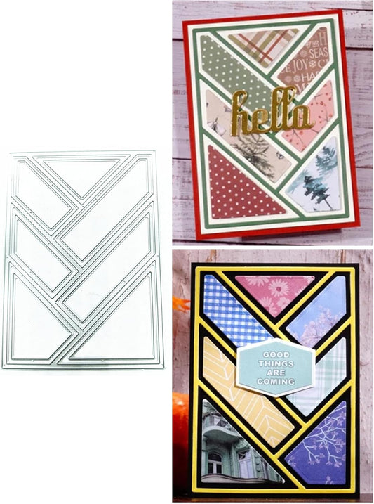 Mvchifay Cutting Dies for Card Making Metal Die-Cuts Scrapbooking Tool Hollow Frame DIY Craft Punch Template Embossing for Paper Album Decor (Rectangle Grid-14x10cm)