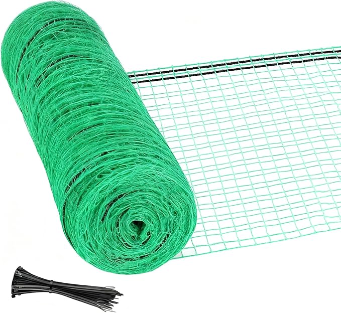 Garden Temporary Safety Fence, 4'x200' Roll with 50 Zip Ties, Resuable Plastic Mesh Fence for Garden Fencing, Construction, Snow Fencing, Animal Barrier, Poultry, Deer, Patio, Green