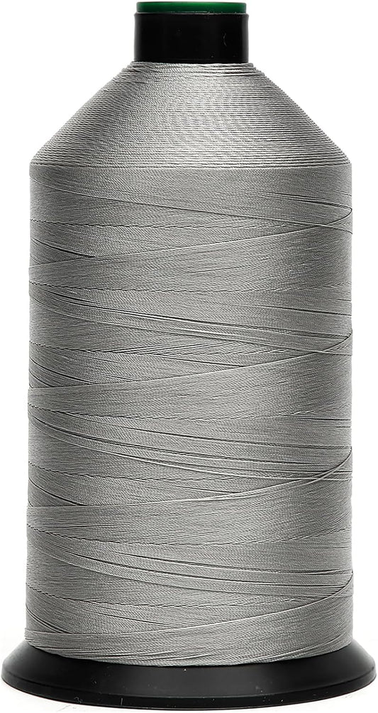 Extra Strong Bonded Nylon Thread #69 Tex70 – 16 OZ, 6000yds, Versatile Stitching Solution for Leather, Upholstery, Canvas Repair and More (Light Gray)