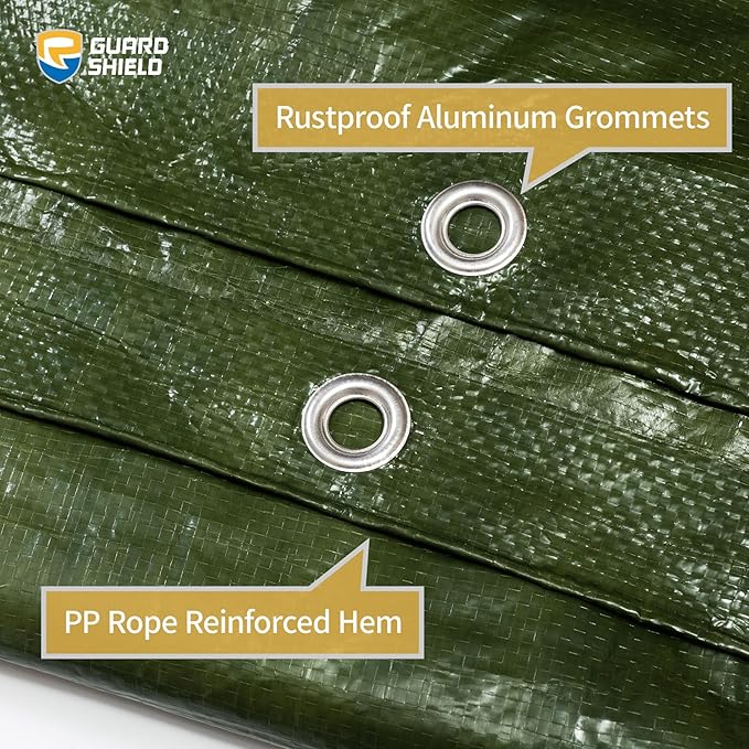 GUARD SHIELD Green Tarp Waterproof 20x25 Feet Medium Duty All Purpose Poly Tarps Cover 7mil