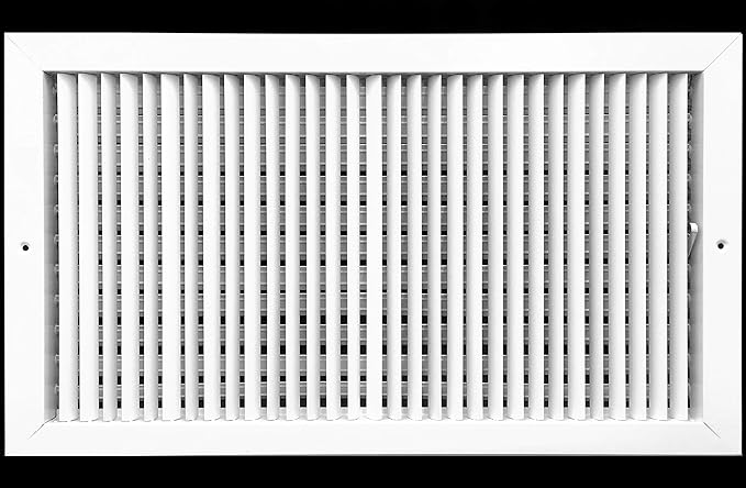 22" X 12" Adjustable AIR Supply Diffuser - HVAC Vent Cover Sidewall or Ceiling - Grille Register - High Airflow - White [Outer Dimensions: 23.75"w X 13.75"h]