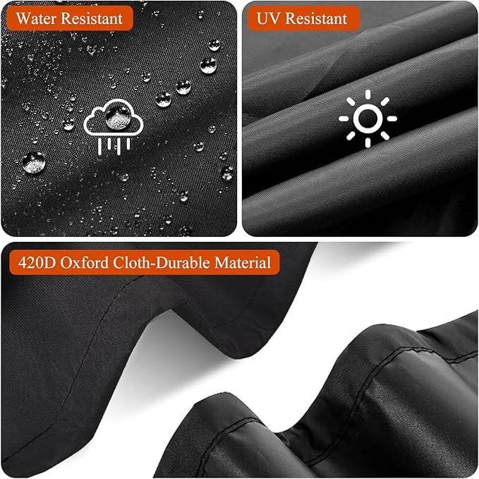 Grill Cover for Park Style Grill, Rectangular Table Top BBQ Grill Cover, Waterproof Oxford Fabric, Compatiable with Grill Within 24.4''×23.6''×19.7''
