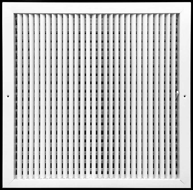 20" X 20" Adjustable AIR Supply Diffuser - HVAC Vent Cover Sidewall or Ceiling - Grille Register - High Airflow - White [Outer Dimensions: 21.75"w X 21.75"h]
