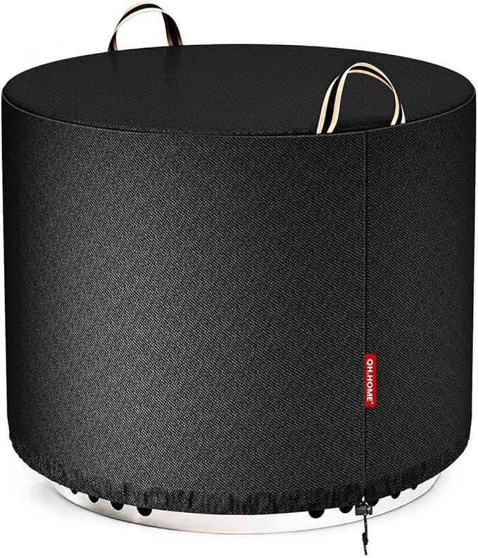 QH.HOME Fire Pit Cover Round for Solo Stove Bonfire 19", Waterproof Smokeless Fire Pit Cover, 600D Strong Tear Resistant, Fits for Gas/Table/Bowl Fire pits - 21" D X 15" H