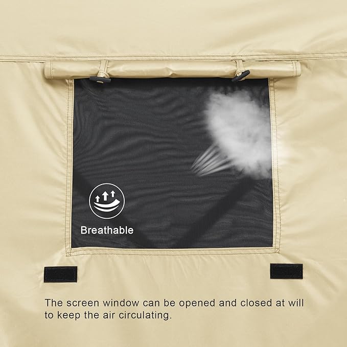 MASTERCANOPY Wind Screen Side Panel with Window for 10x10 Escape Screen Shelter Canopy Tent - Weatherproof, UV Resistant Sun Shade Attachment Accessory (Coffee Brown, 1 Pack)